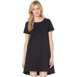 Bobeau Cotton T-Shirt Short Dress In Black Size XS